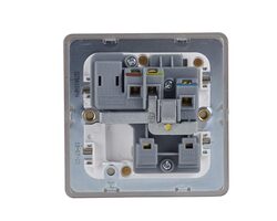 Schneider Electric Switched socket, Ultimate Screwless flat plate, 1P, screw terminal, IP20, pearl nickel - GU3410-WPN
